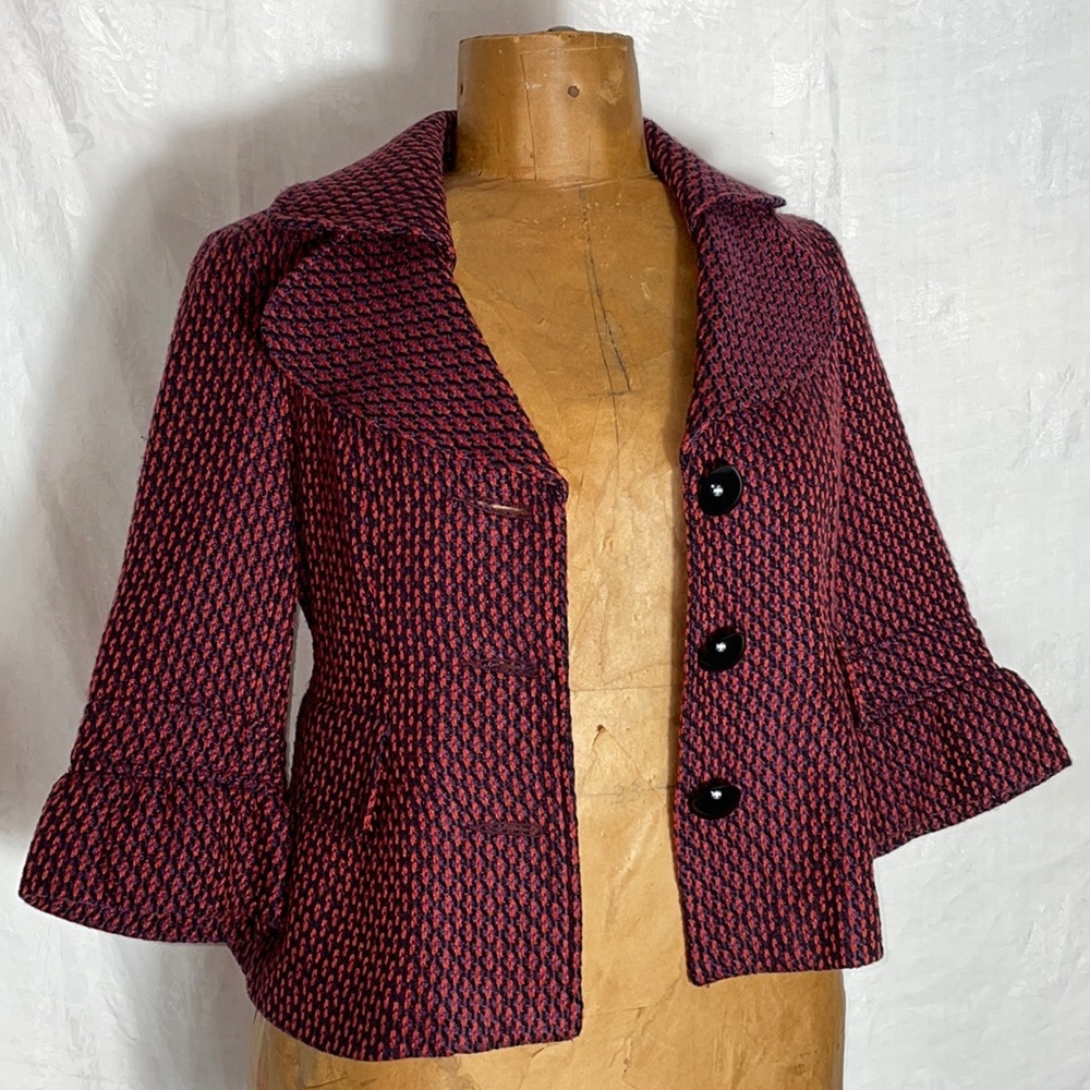 MAC & JAC Women's Cropped Blazer w/ Peplum Back Sz S